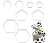 DonLeeving 8 Pieces Football Pattern Cookie Cutters Football Cake Fondant Cutter Plastic Funny Biscuit Cutters for Kitchen DIY Crafts Fondant Cake Desserts Decorating Tools
