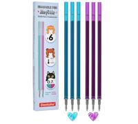 Donluhu Refill for Erasable Pens [3 Turquoise, 3 Purple, Pack of 6], Height 13 cm, Compatible with Legami and Other Brands that Use Standard 13 cm Refills, Pen Tip 0.7 mm