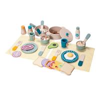 Donmills 39pcs Pretend Play Kitchen Accessories Kids Cooking Set, Wooden Toy Pots and Pans Sets for Toddlers, Montessori Toys Food Cookware Playset Gift for Girls and Boys