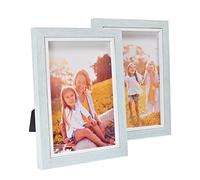 Donmills 6x4 Photo Frame Grey Wooden Multiple Picture Frame with White Thick Edge 4x6 Multi Picture Frames for Wall Desk Decor Family Friends Gifts