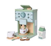 Donmills Green Coffee Maker Toddler Pretend Play Kitchen Accessories | Kids Wooden Toys Espresso Machine Playset Montessori Kitchen Toy Gift for Girls and Boys