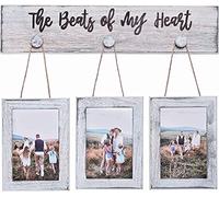 Donmills Hanging Photo Frames Multiple Pictures Triple Collage Display 4X6 Wooden 3 Photo Frame Wall Decor for Home Living Room Bedroom, Gifts for Family Mothers Fathers Day Wedding Birthday