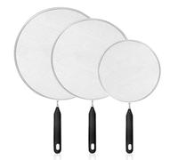 Donmnemb 3 Pcs Grease Splatter Screen For Frying Pan Cooking, Cooking Frying Pan Oil Splash Screen Cover Anti Splatter Shield Guard, Fine Mesh Grease Splatter Guard (Black)
