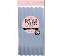 DONNA 10″ Soft Twist Hair Rollers - Flexible Foam Curlers for Heatless Styling - Ideal for Natural Hair, Curls & Overnight Styles (GRAY, 10")