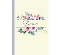 Donna: A personalized watercolor floral notebook with name: Modern watercolor journal
