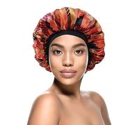 DONNA Fashion Satin Sleep Cap Bonnet for Women Ankara Pattern Multi Color, Multi Color