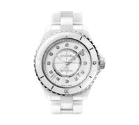 Donna - H5704 - Chanel J12 Quartz 33 Mm - White Dial + Diamonds - female - Chanel - Watches - Gray - ONE SIZE - Accessories ONE SIZE