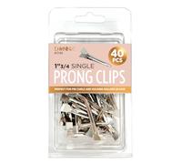 DONNA Hair Single Prong Clips 1" 3/4 40pcs Rustproof Metal Curl Clips with Holes for Hair Styling, Hair Coloring, Metal Silver