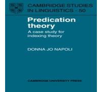 Donna Jo Napoli Predication Theory Paperback Book Donna Jo Napoli Multicolor