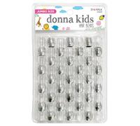 Donna Kids Jumbo Pony Beads 15mm Silver, Clear - Large Hair Beads for Braids, Ponytails & Styling, Durable Soft Rubber Feel for Kids’ DIY Hair Accessories, Bracelet & Craft Use, 1 Pack