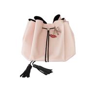 Donna May London Vegan Lay-Flat Drawstring Makeup Bag - Blush Pink