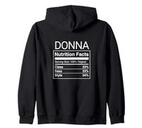 Donna Nutrition Facts Class Sass Style Funny Name Parody Zip Hoodie