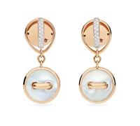 Donna - Poc5030O7Whrdb0My - Pom Pom Dot diamond malachite and mother-of-pearl drop earrings - female - Pomellato - Earrings - White - ONE SIZE - Accessories ONE SIZE