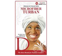DONNA Premium Collection Microfiber Turban | White Quick-Dry Hair Wrap with Gathered Front | Easy Cover-Up, 1PC