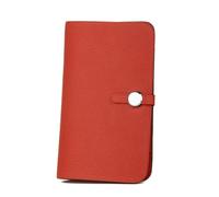 DONNAIN Fashion Brown Genuine Leather Long Wallet Women,Credit Card Passport Holder Female, Fire Orange, Classic Long Wallet