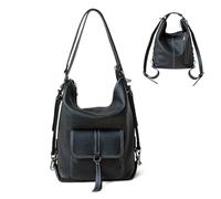 DONNAIN Handbag Backpack Classic Black Natural Calfskin Soft Genuine Leather Shoulder Bags, Crossbody bag with Inner Pocket