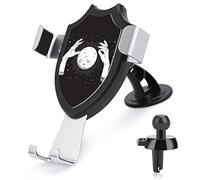 Donnapink Black White Full Moon with Rays in The Hands of Fortune Teller Universal Car Phone Mount, Windshield Vent Phone Mount, Durable Handsfree Stand Strong Suction Cell Phone Holder for Men Women