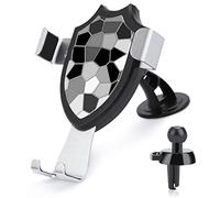 Donnapink Black White Modern Mosaic Abstract Geometric Backdrop Textiles Universal Car Phone Mount, Windshield Vent Phone Mount, Durable Handsfree Stand Strong Suction Cell Phone Holder for Men Women