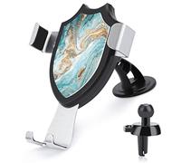 Donnapink God Turquoise Marble Texture Ink Paints Universal Car Phone Mount, Windshield Vent Phone Mount, Durable Handsfree Stand Strong Suction Cell Phone Holder for Men Women