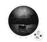 Donnapink Lonely Sailboat in The Sea Against Full Moon Cloud Dark Pattern Custom Wine Bottle Opener, Fridge Magnets, Cup Coaster, ABS Plastic Bottle Opener for Home Party 3.1 x 2.7 x 0.6 inch (White)