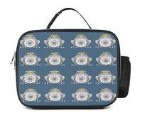 Donnapink Polyester Lunch Meal Bag with Buckled Handle, Lunchbox Bag Thermal Insulated Cooler Leakproof Picnic 10.6x3.5x8.3 in Print Mandala Art Frog KISS ME Then I Will Show You The Real ME