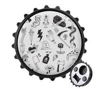 Donnapink Seamless Various Tattoo Elements Doodle Isolated on White Custom Wine Bottle Opener, Fridge Magnets, Cup Coaster, ABS Plastic Bottle Opener for Home Party 3.1 x 2.7 x 0.6 inch (Black)