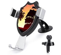 Donnapink Vintage Palm Trees Pirate Ship Silhouettes in The Ocean Universal Car Phone Mount, Windshield Vent Phone Mount, Durable Handsfree Stand Strong Suction Cell Phone Holder for Men Women