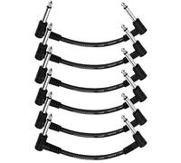 Donner 15CM/ 6 Inch Guitar Patch Cable Black, Guitar Effect Pedal Cables 6 Pack