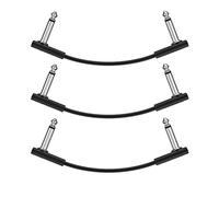 Donner 15cm Guitar Effect Pedal Cable Flat Patch Cable Black 3-Pack