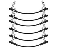 Donner 15cm Guitar Effect Pedal Cable Flat Patch Cable Black 6-Pack
