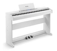 Donner 88 Key Weighted Keyboard Piano for Beginner, Home Digital Piano with LCD Display, Wireless Connection, 600+ Tones/Rhythms, Teaching Mode, Music APP, Full Size Piano Keyboard, DDP-95 White