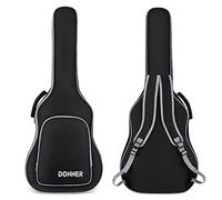 Donner Acoustic Guitar Gig Bag 40/41 Inch, 5mm Thickness Backpack Soft Solid Guitar Case with Adjustable Straps, Water-Resistant Nonwovens Interior Thicken Sponge Pad with Pocket, Black