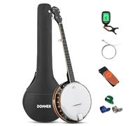 Donner Banjo Full Size 5 String Tenor Banjolele Guitar with Banjo Kit Tuner Gig Bag, Stringed Musical Instruments for Adult Beginner，DBJ-200