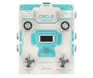 Donner Circle Looper Pedal 2-in-1 Drum Machine 110 Grooves 160 Mins Loop