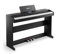 Donner DDP-95 Digital Piano with 88 Key Weighted Keyboard, Full Size Piano Keyboard with 11*5 cm LCD, 610 Tones, 600 Rhythms, Record, Wireless Audio MIDI, 3 Teaching Modes, Gifts for Beginners, Black