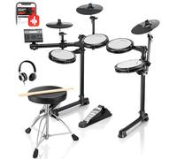 Donner DED-200 Lite Electronic Drum Kit for Beginners with Over 450 Sounds, USB MIDI, Silent Mesh Ear Pads, Thrones, Headphones, Sticks and 40 Lessons