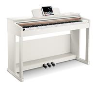 Donner Digial Piano 88 Key Weighted DDP-100 88-Key Weighted Action Digital Piano, Beginner keyboard piano Bundle with Furniture Stand, Power Adapter, White