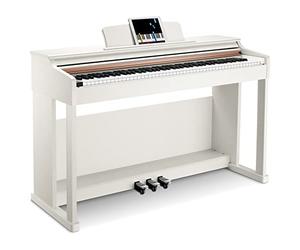 Donner Digial Piano 88 Key Weighted DDP-100 88-Key Weighted Action Digital Piano, Beginner keyboard piano Bundle with Furniture Stand, Power Adapter, White