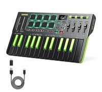 Donner DMK25 Pro MIDI Keyboard Controller, 25 Mini Key Portable USB-C MIDI Controller with 8 Drum Pads, OLED Display, Personalized Touch Bar, Music Production Software and 40 Teaching Courses, Green