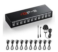 DONNER DP-3 Guitar Effects Pedal Power Supply with 10 Isolated DC Outputs for 9V/12V/18V (100mA/300mA/500mA) Effect Pedals