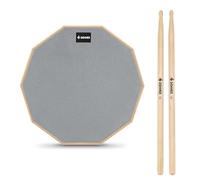 Donner Drum Practice Pad 8 inch/20.32cm with 5A Drumsticks, Single Sided Snare Drum Pad for Drummers, Stand Mountable, Gray
