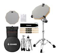 Donner Drum Practice Pad Kit, Double-Sided 12" Pad, Drumsticks, Adjustable Stand Fits 10''-14'' Drums