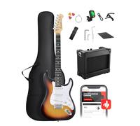 DONNER DST-80 Electric Guitar 39" Beginner Electric Guitar Kit with Amp, Classical SSS Pickup Complete with Gigbag, Tuner, Capo, Strap, Picks and Free Online Lessons