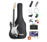 Donner DST-90 Electric Guitar, 39" Full Size Beginner Electric Guitar Kit with Amp, HSS Pickup, Gig Bag, Tuner, Capo, Strap, Strings, Cable, Picks, Black Burst