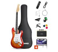 Donner DST-90 Electric Guitar, 39" Full Size Beginner Electric Guitar Kit with Amp, HSS Pickup, Gig Bag, Tuner, Capo, Strap, Strings, Cable, Picks, Icetea Burst