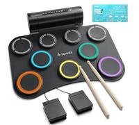 Donner Electric Drum Pad, 9 Pads Electronic Drum Set Roll Up Quiet Drum Pad Built-in Speaker, 40 Drum Lessons Included, Kids Holiday & Birthday Instrument Toys DED-20(SE)