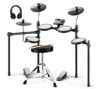 Donner Electric Drum Set with 4 Quiet Mesh Drum Pads, 2 Switch Pedal, Portable and Solid Drum Set with Type-C Charging DED-70 NEW