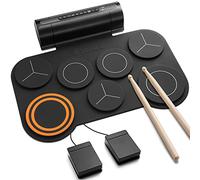 Donner Electronic Drum Set, 7 Pads Electric Drum Pad Roll Up Quiet Drum Pad Built-in Speaker, 40 Drum Lessons Included, Kids Holiday Christmas & Birthday Gift Instrument Toys(DED-20)