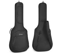 Donner Full Size Acoustic Guitar Gig Bag Backpack for 40 41 inch, 12mm Sponge Pad, Soft Case Cover, 600D Nylon Oxford Waterproof Nonwovens Interior, Two Pockets Black