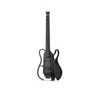 DONNER HUSH X LIVE Electric Guitar with Detachable Speaker, Headless Travel Guitar Built-in Amp Modeling & Effects, HS Pickup, Bluetooth Practice Guitar Kit with Gig Bag, Black